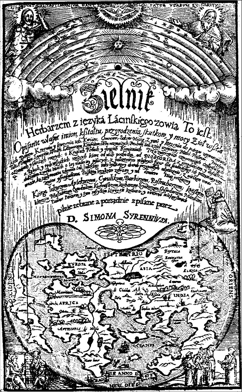lustracja 14. Strona tytułowa „Zielnika Szymona Syreniusa”, wydanie z 1613 roku (Kraków).